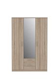 FORTE Kledingkast, houtstof, Sonoma eiken, 122,6 x 185 x 52,7 cm