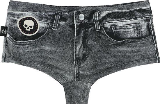 Rock Rebel by EMP Grijs bikinibroekje met denimlook - Dames - XXL