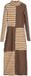 Desigual Damesjurk Aviemore Gebreide Jurk Kort Lange Mouw Col Bruin Gestreept Polyester L