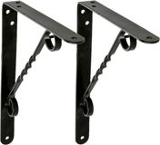 AMIG Support de tablette décoratif - 2x - métal - noir - H200 x L150 mm - Jusqu'à 110 kg