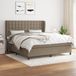 Maison Exclusive - Sommier à lattes de lit avec matelas Taupe 180x200 cm Tissu