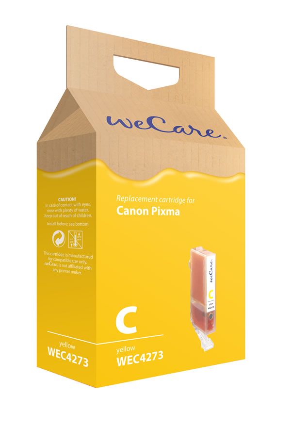 wecare WEC4273 Gele inktcartridge - 9 ml - Compatibel met Canon Pixma iP3600 / iP4600 / iP4600Xserie / iP4700 / MP540 / MP550 / MP560 / MP620 / MP630 / MP640 / MP980 / MP990 / MX860 / MX870