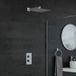Hudson Reed Kubix Mitigeur de douche thermostatique moderne à 1 fonction avec pommeau mural pluie carré de 30 cm - chromé