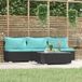 Maison Exclusive - 4-delige loungeset pour le jardin avec coussins, noir, en polyrotin