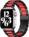 By Qubix Qubix Stalen schakelband Zwart met rood Geschikt voor Apple Watch 38mm / 40mm / 41mm / 42mm