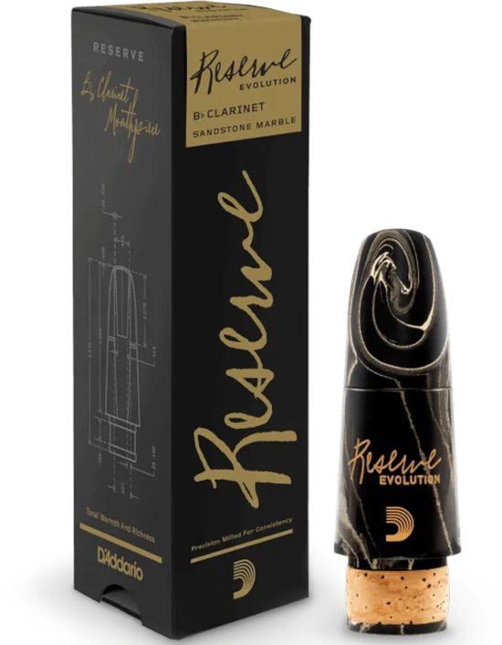 D'Addario Woodwinds Reserve Evolution Bb Klarinet Mondstuk Marble MCE-EV10-MB