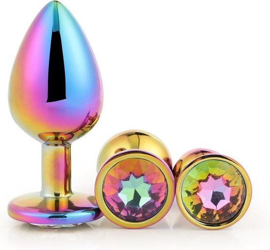 Dream Toys Gleaming Love - Aluminium Buttplug Set - 3-Delig - Multi Color