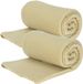 H&S Collection Fleece dekens/plaids - 2x - lichtgeel - 125 x 150 cm