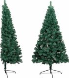 vidaXL Kunstkerstboom met standaard half 240 cm PVC groen