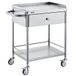 VEVOR Laboratoriumwagen met 2 verdiepingen, medische dienstwagen, 71 x 42 x 78,5 cm, roestvrij staal, met lade, belasting 100 kg, stille verplaatsing voor klinische opslag, keuken, hotel,
