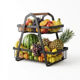 Janse® Fruitschaal XL - Corbeille à fruits - Noir - Métal