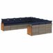 vidaXL set de 11 pièces de salon de jardin avec coussins, gris, polyrotin