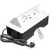 GTV – Inbouwcontactdoos MULTISOFT wit met 2x stopcontact met aarding, USB A+C, RJ45, intrekbaar met afdekking, 1,5 m kabel, voor keuken, kantoor, vergader- en werktafel