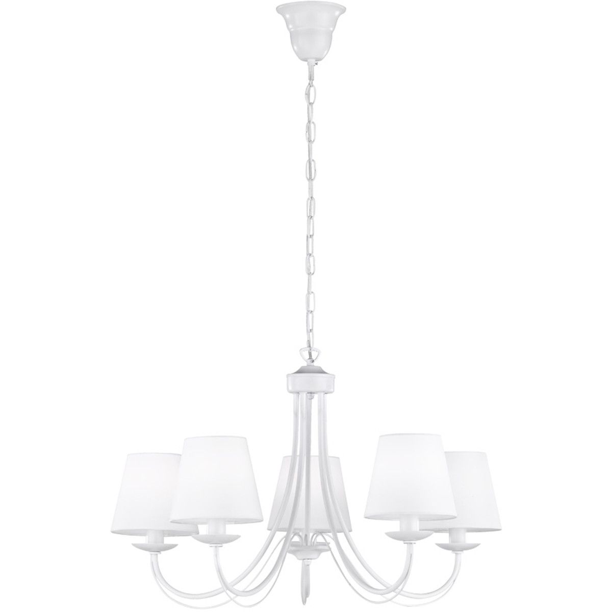 BES LED Trion Citra Hanglamp - 5-lichts - E14 - Rond - Wit - Ø70cm