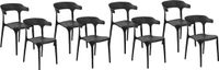 Beliani GUBBIO - Lot de 8 chaises - Noir - Plastique