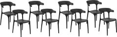 Beliani GUBBIO - Set of 8 Chairs - Black - Plastic