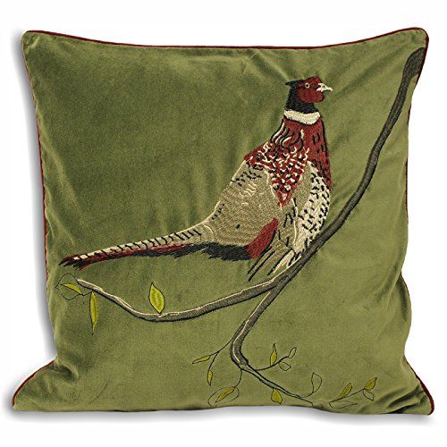 Paoletti H/Velvet 45X45 C/C Pheasant GREE, groen, 45x45cm