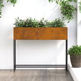 vidaXL Verhoogde Tuin Plantenbak Roestig 100 x 26 x 82 cm Cortenstaal