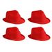 Myrtle Beach 4x stuks trilby feesthoedje rood voor volwassenen - Carnaval party hoeden