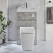 Hudson Reed WC avec lave mains - Gris béton - 50 x 89 cm - Bouton de chasse chromé - Design moderne - Cluo-Sandford