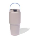 HEMA Drinkbeker met rietje 600ml rvs grijs