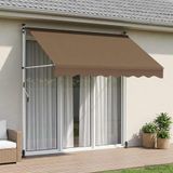 vidaXL Handmatig uitschuifbare luifel taupe 250 cm