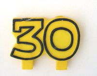 Folat 30 Fun/stk Kaars Geel