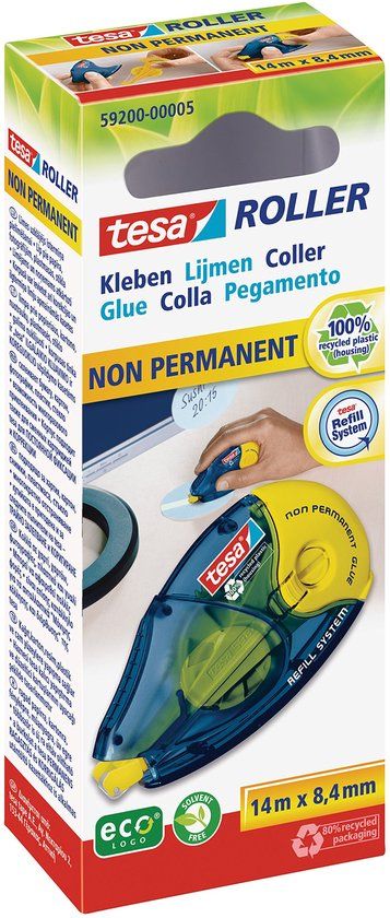tesa Lijmroller ecoLogo® Inwisselbaar, Navulbaar