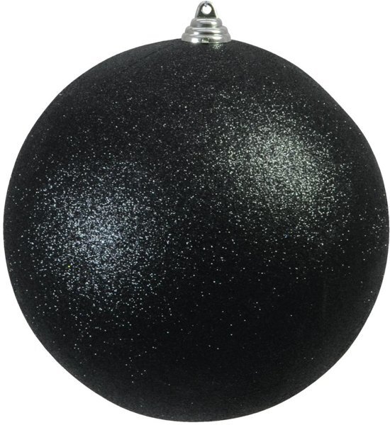 Europalms Kerstbal 20cm, black, glitter