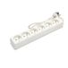 Franse stekkerdoos met Europese E-stekker en 6x 16A 2P+T-stopcontacten, stekkerdoos met 1 meter lange kabel, H05VV-F3G1.0MM2, CE, NF
