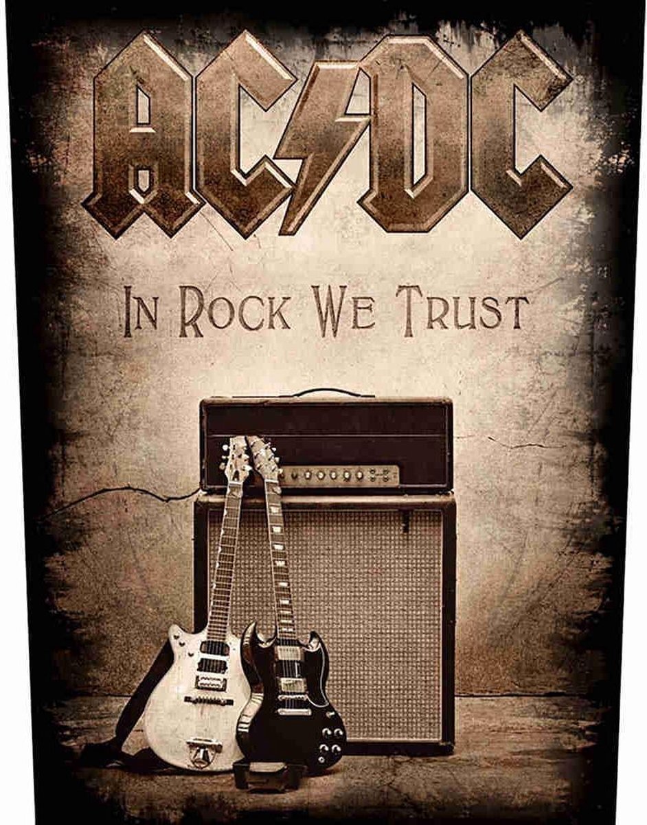 Rocks-Off AC/DC Rugpatch In Rock We Trust Multicolours