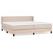 vidaXL Lit sommier avec matelas, couleur cappuccino, cuir artificiel, 200x200 cm