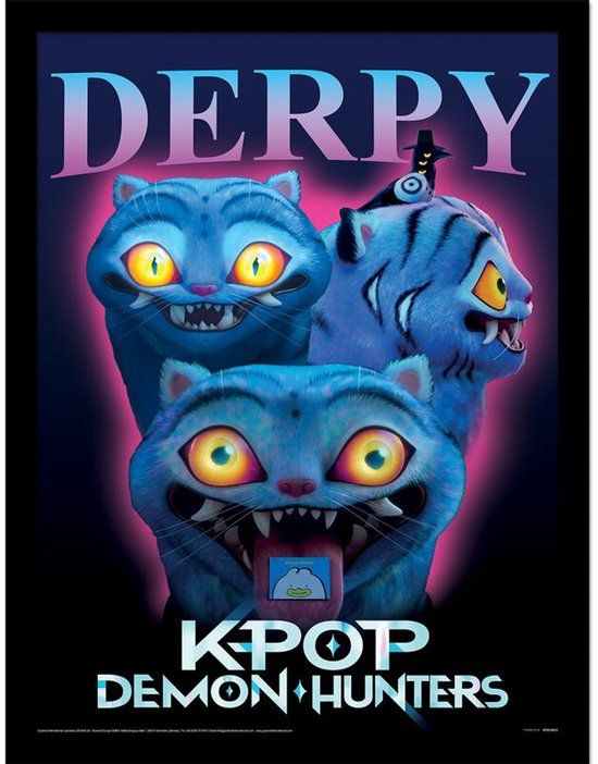 KPop Demon Hunters Derpy Unisex Ingelijste Afbeelding - gekleurd - Standard