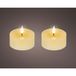 Lumineo Realistic LED Tealight with Flame Effect Ø7.5x6cm Cream with 6-Hour Timer Battery Operated - 2 Pieces