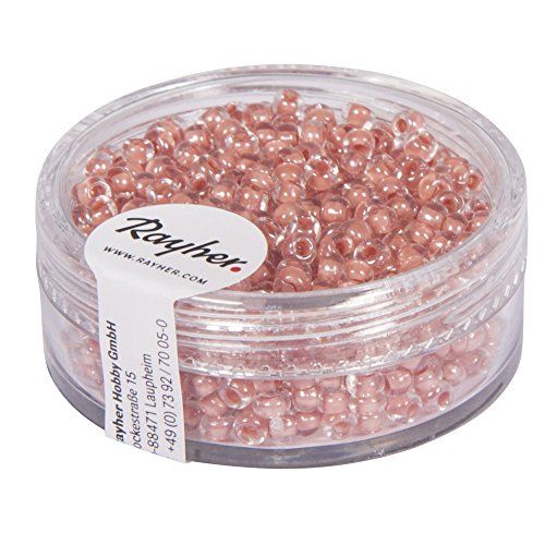 Rayher Hobby Rocailles "Arktis", gelüsterd, 2,6 mm ø, doos 17 g, koraal