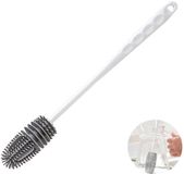 Unyqoos® Brosse de bouteille flexible en silicone – adaptée au contact alimentaire et antibactérienne, idéale pour les bouteilles étroites, les bouteilles de sport et les biberons