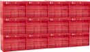 Plasticforte Sorteerbakjes spijkers/schroeven - 108 lades - 18.5 x 10 x 12 cm - rouge/transparent