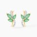 Boucles d'oreilles puces Angie or jaune émeraude diamant