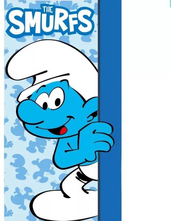 4KidsOnly Smurfen playtime strandlaken 70 x 140 cm polyester blauw