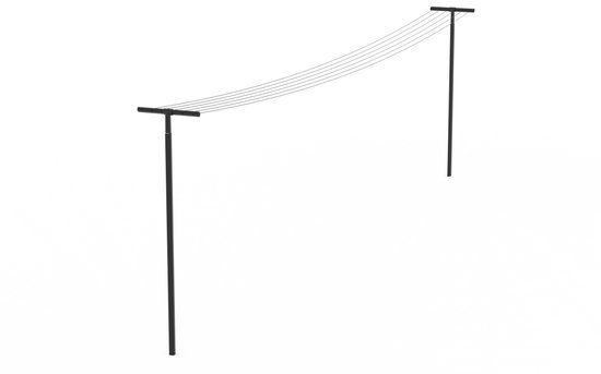 Brabantia HangOut Waslijn - met Palen - 50 meter - Black