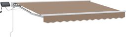 vidaXL Handmatige zonnetent met zonne-energie ledverlichting Taupe 4 x 3,5 m
