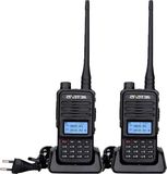 Sans marque Talkie-walkie longue distance double bande 200 canaux DTMF FM fonction VOX alarme 1400 mAh radio rechargeable pour chasse randonnée - Noir 2 pièces