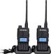 Sans marque Talkie-walkie longue distance double bande 200 canaux DTMF FM fonction VOX alarme 1400 mAh radio rechargeable pour chasse randonnée - Noir 2 pièces