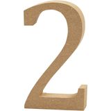 Creativ Company Decoratiecijfer Hout Bruin 13 cm