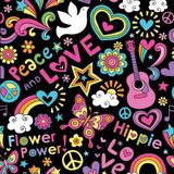 Bellatio Decorations Hippie Sixties feest thema bierviltjes/onderzetters - 25x stuks - tafel versiering - Flower Power feestartikelen