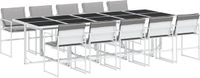 vidaXL 11-delige tuinset met kussens textileen wit