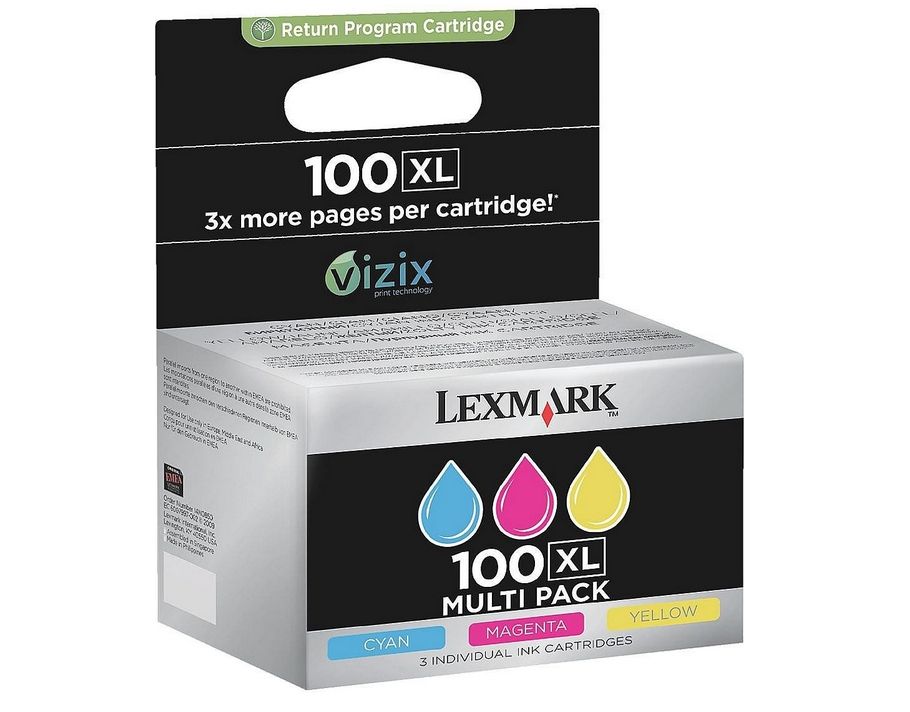 Lexmark 100XL Inktcartridges - 3-pack - Cyaan/Magenta/Geel