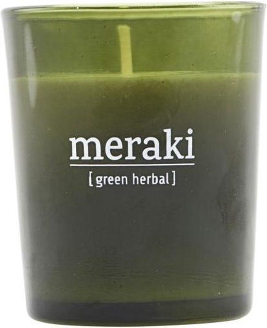 Meraki Green Herbal Geurkaars - Groen - 12 Uur Branduren