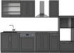 Vicco Fame-Line Complete keukeneenheid – 300 cm met hoge kast, WB Antraciet Anthrazit-Gold Landhaus