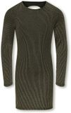 ONLY KIDS ONLY Jurk KOGCAROL Lange mouw Gestreept Kort Zwart Polyamide 122/128